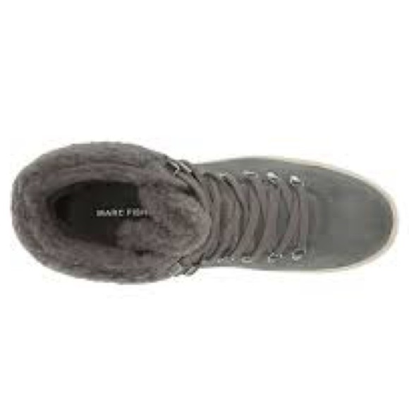 NEW Marc Fisher Darlene Suede Sherpa High Top Bootie Sneakers - Picture 3 of 12